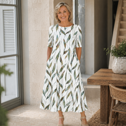 Faylora | Elegant Floral Midi Dress