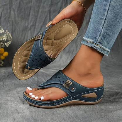 Solvane | Cutout Comfort Slide Sandals