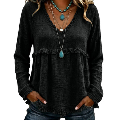 Catriona | Relaxed Tassel Trim Blouse
