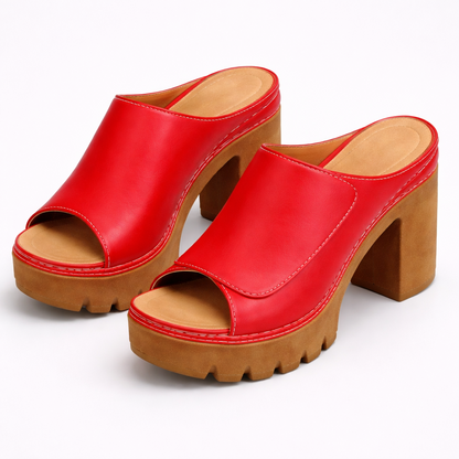Zinnara | Retro Inspired Heel Mule Sandals