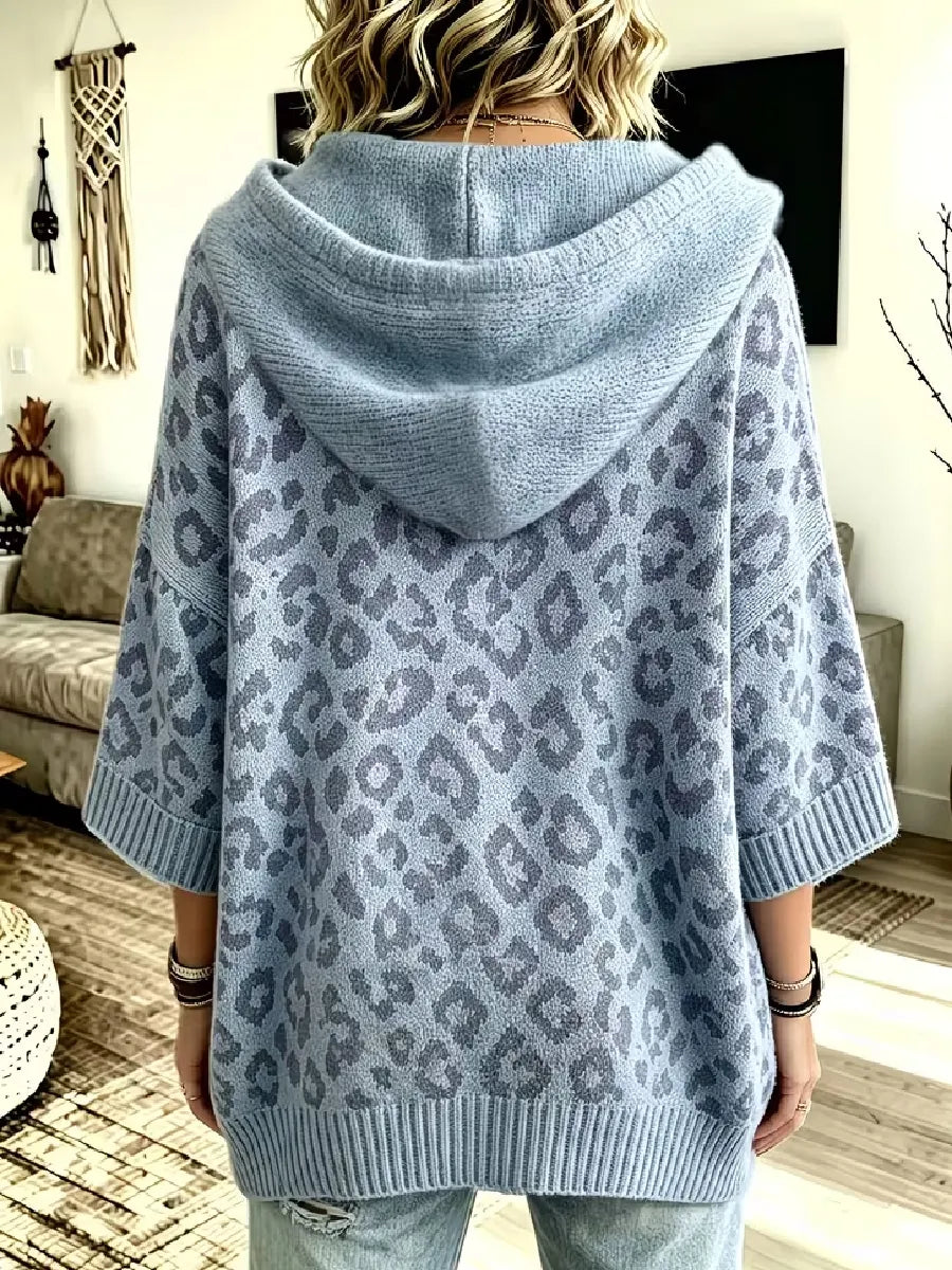 Loxley | Leopard Hooded Knit Sweater