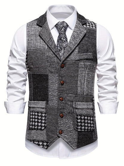Garran | Patchwork Button Front Waistcoat