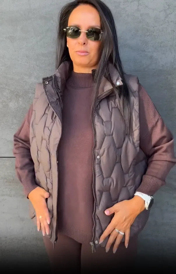Mazarine | Quilted Vest Three Piece Set