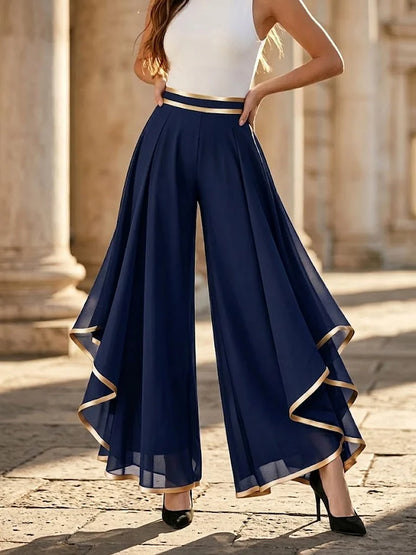 Elyssia | Chiffon Flare Trouser Pants