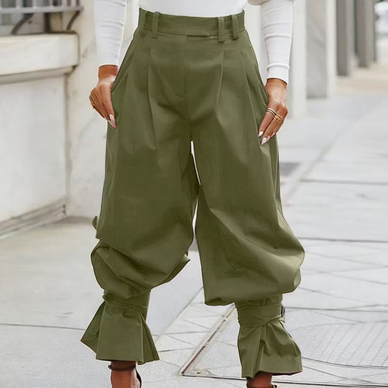 Dulcinea | High Waist Ruffle Hem Pants