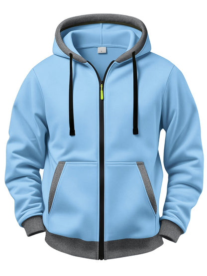 Lachlan | Contrast Trim Zip Up Hoodie