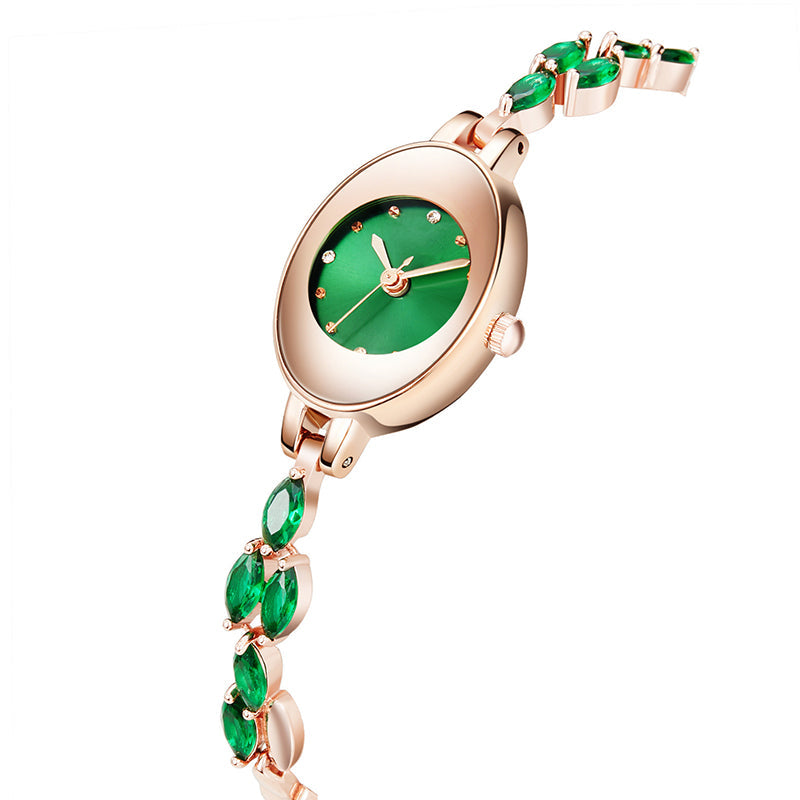 Elyzoria | Oval Crystal Bracelet Watch