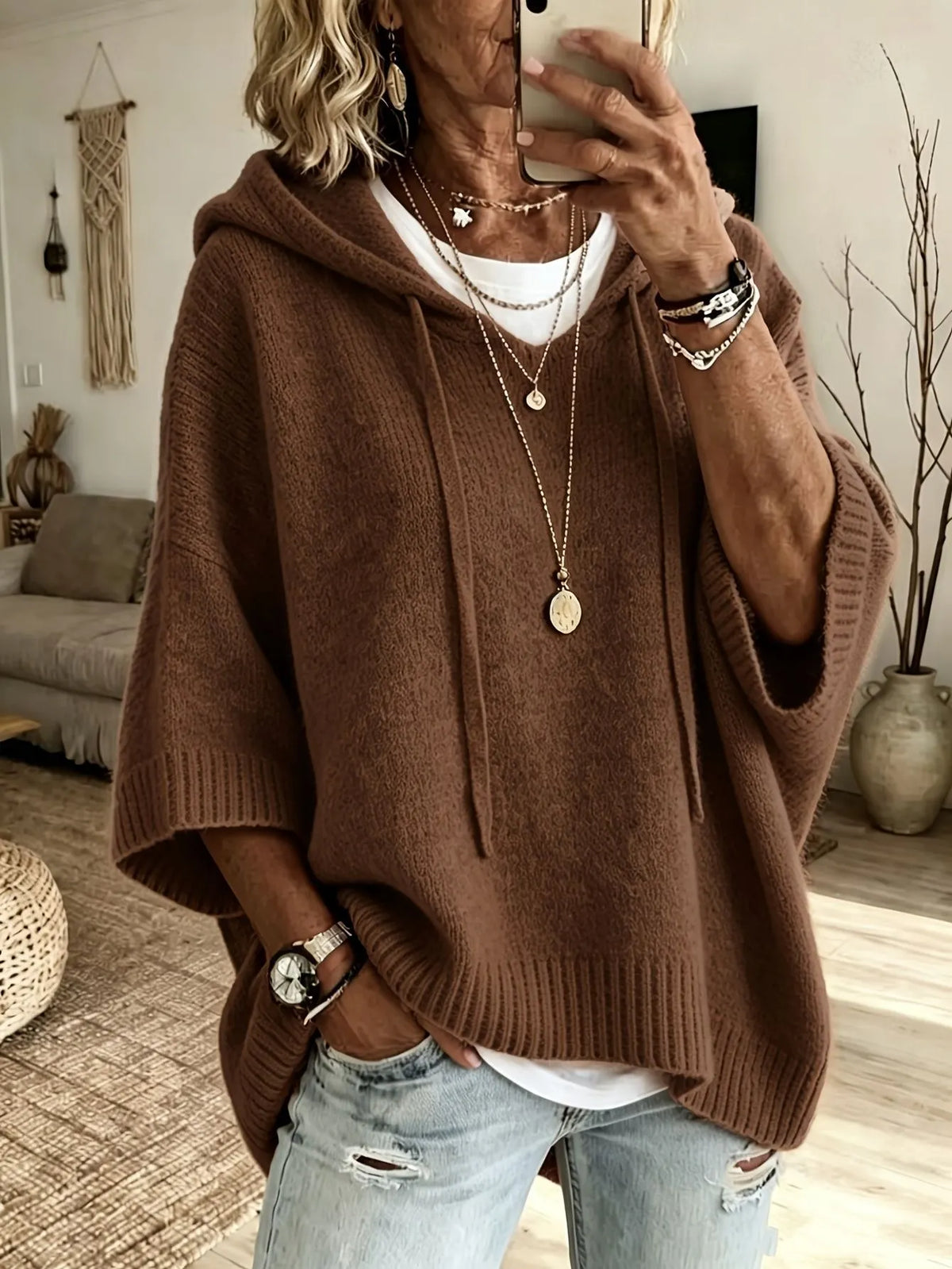 Thalia | Loose Fit Knit Hoodie