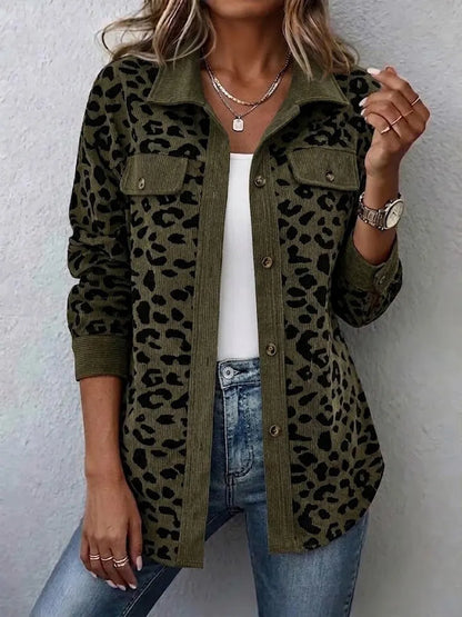 Penhalia | Button Front Animal Print Cardigan
