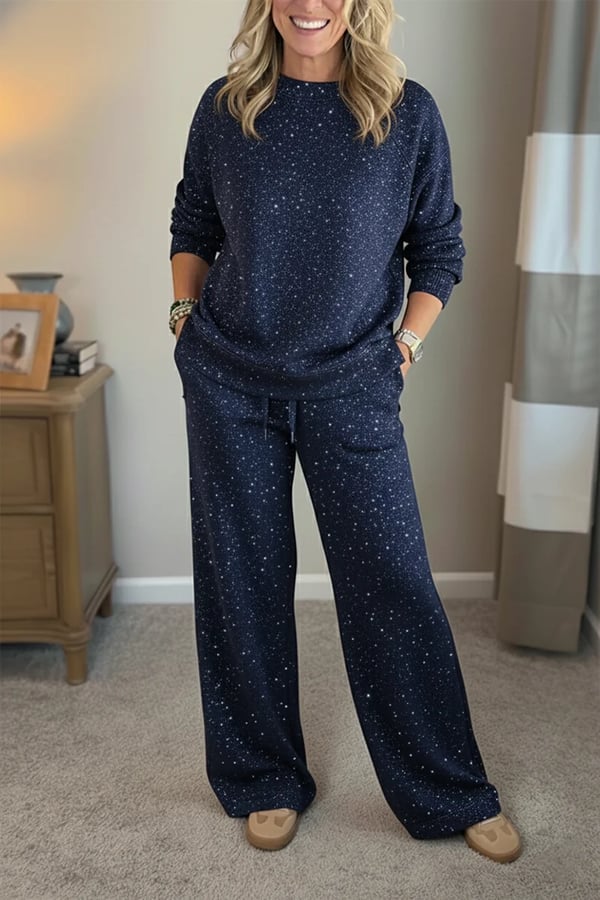 Perrine | Shimmer Relaxed Two Piece Pants Set