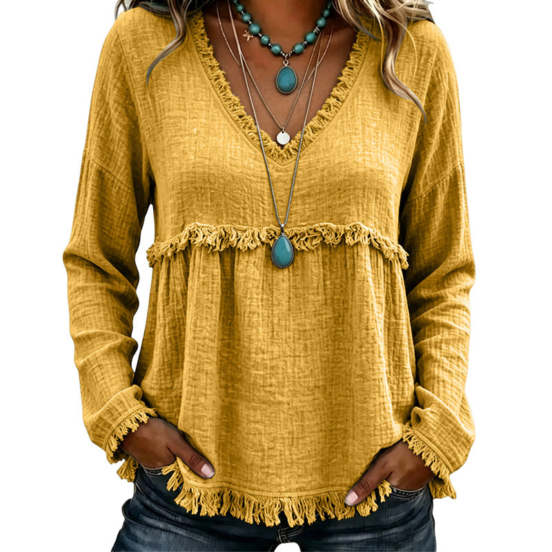 Catriona | Relaxed Tassel Trim Blouse