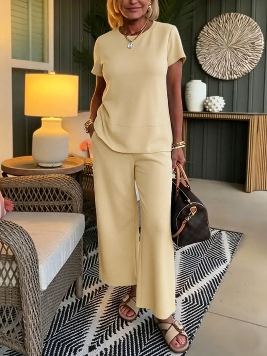 Nolwenn | Soft Short Sleeve Pants Set