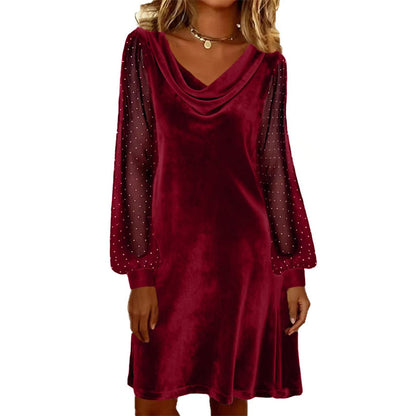 Zinnelle | Embellished Sheer Sleeve Mini Dress