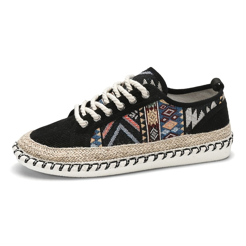 Langston | Canvas Tribal Lace Up Sneakers
