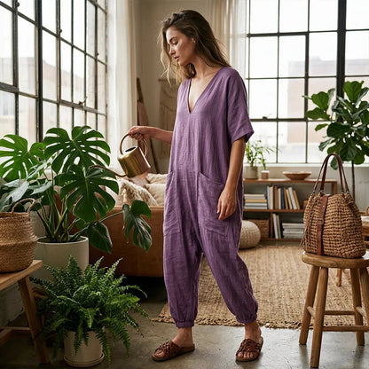 Elsinore | Breezy Batwing Pocket Jumpsuit