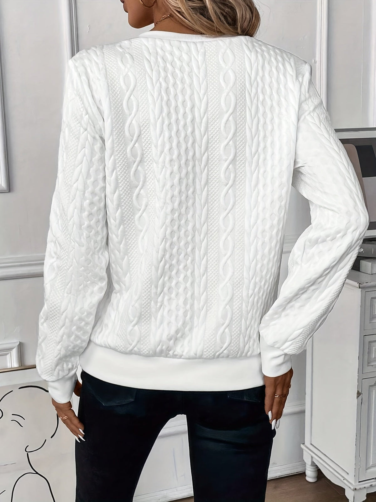 Ysabet | Cable Knit Half Zip Sweater