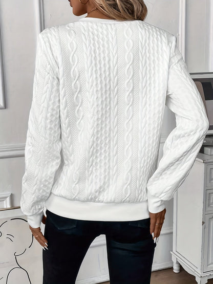 Ysabet | Cable Knit Half Zip Sweater