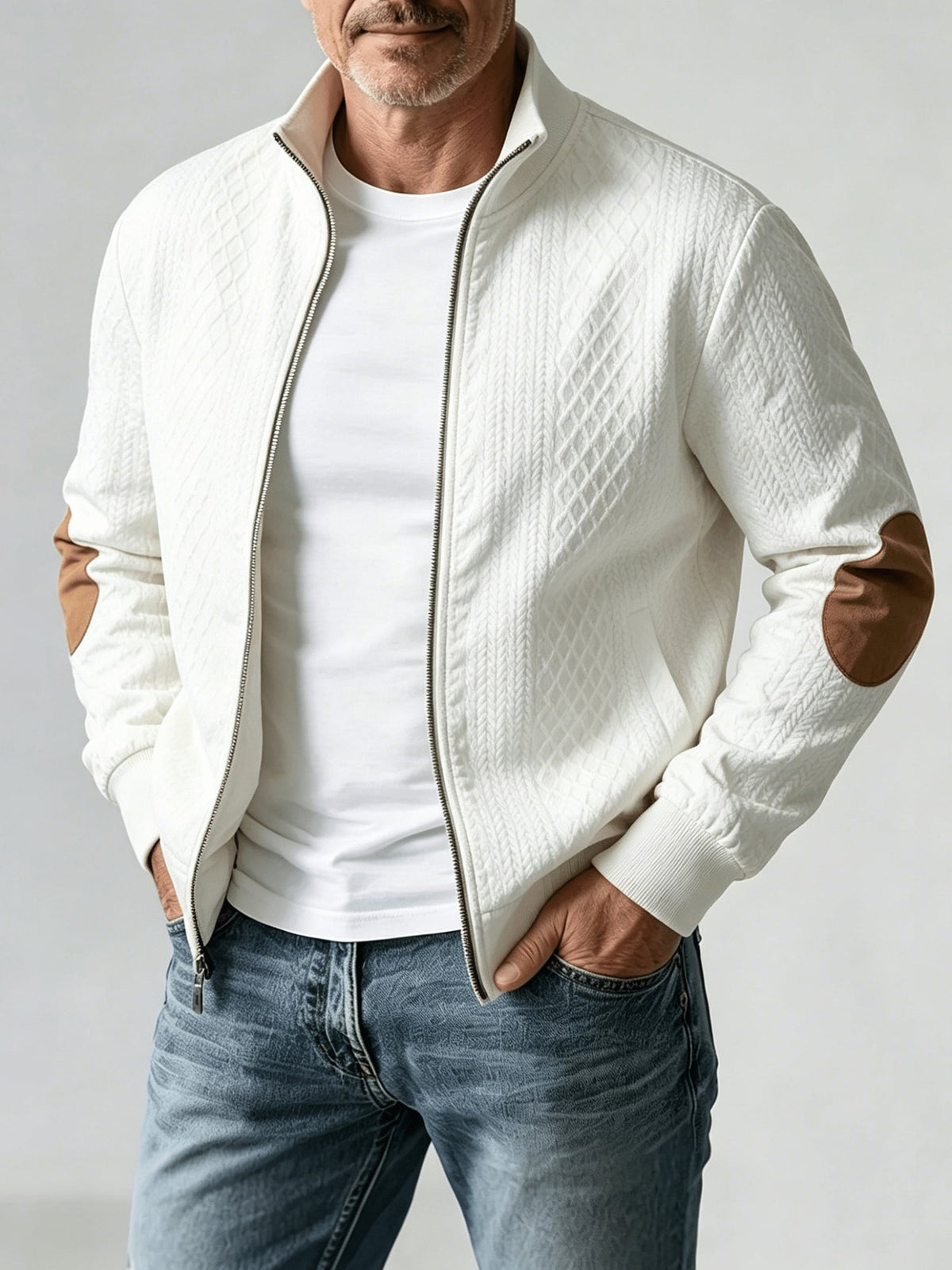 Montrose | Textured Stand Collar Zip Jacket
