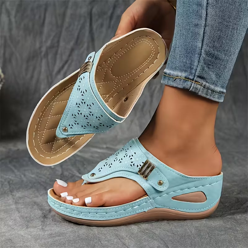 Solvane | Cutout Comfort Slide Sandals