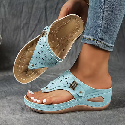 Solvane | Cutout Comfort Slide Sandals