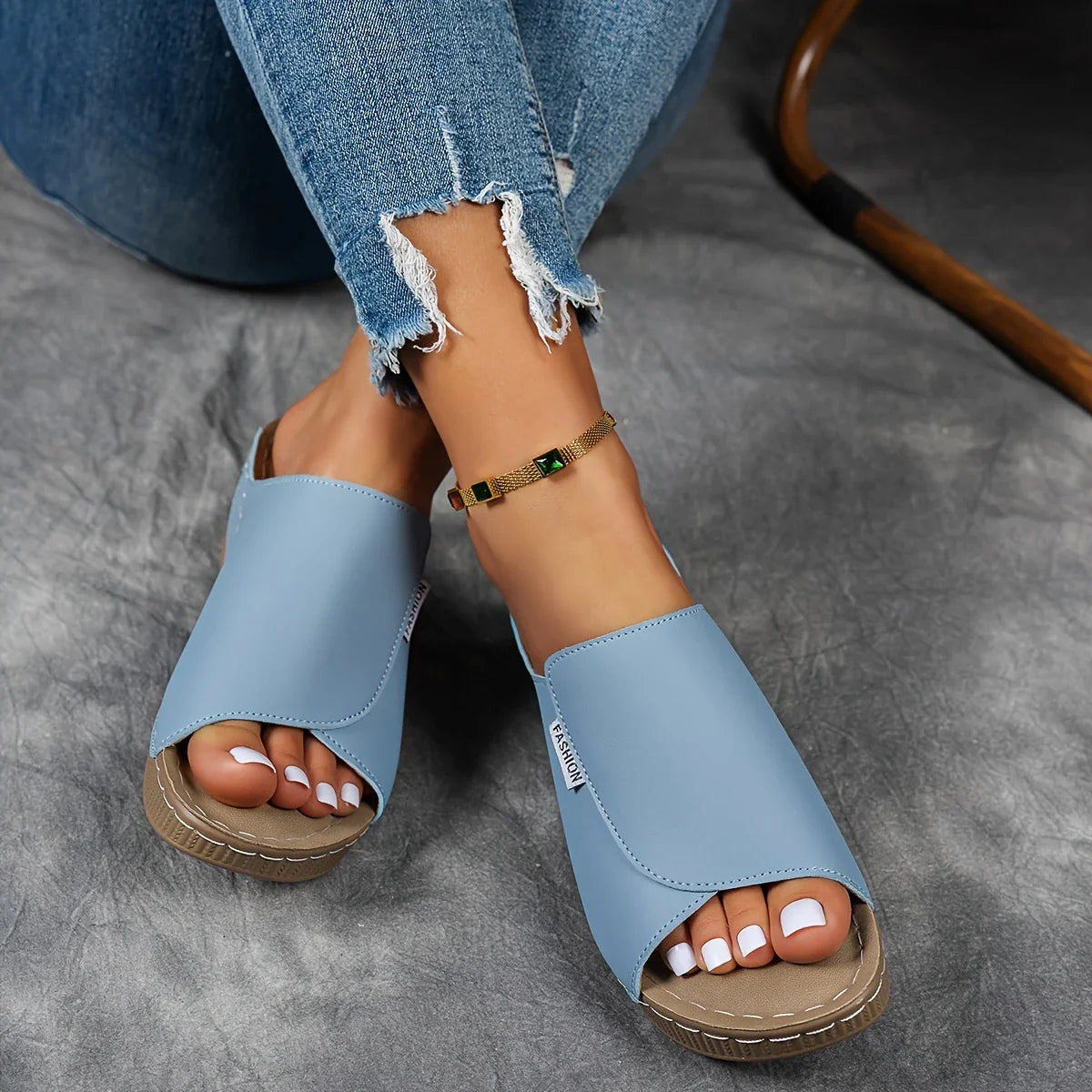 Mirelune | Casual Wedge Mule Sandals