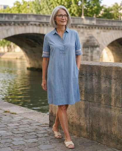 Paloma | Chambray Polo Mini Dress