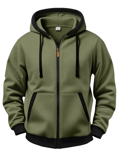 Lachlan | Contrast Trim Zip Up Hoodie