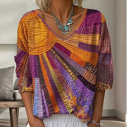 Avenora | Artistic Patchwork Blouse