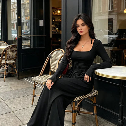 Orelisse | Square Neck Wide Leg Jumpsuit