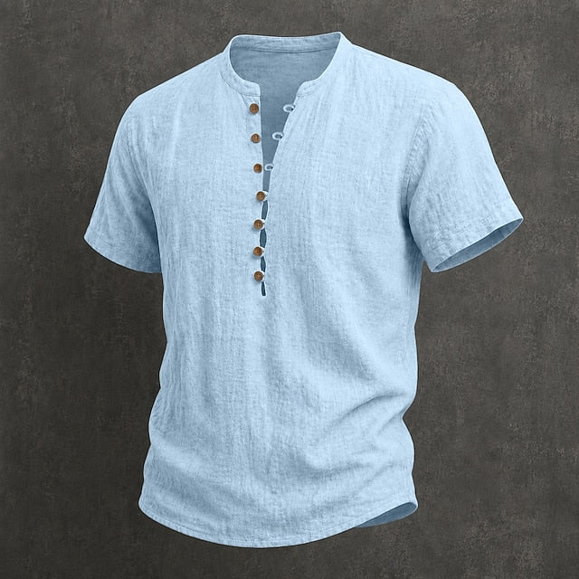 Wade | Breathable Button Placket Linen Shirt