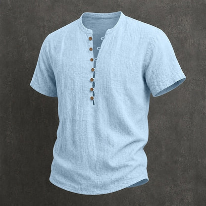 Wade | Breathable Button Placket Linen Shirt