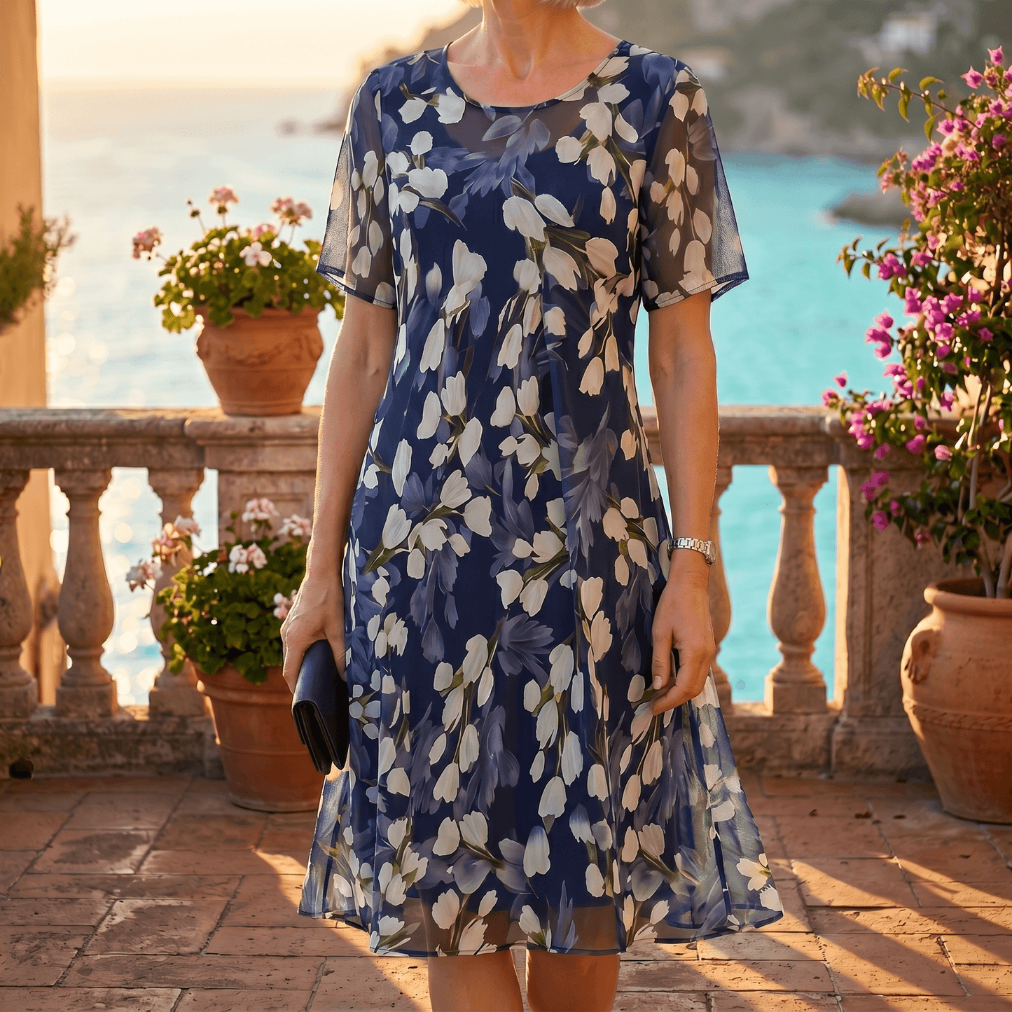 Bellavine | Coastal Bloom A Line Dress