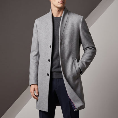 Kerrick | Tailored Stand Collar Long Coat