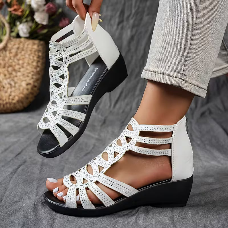 Nina | Openwork Wedge Comfort Sandals