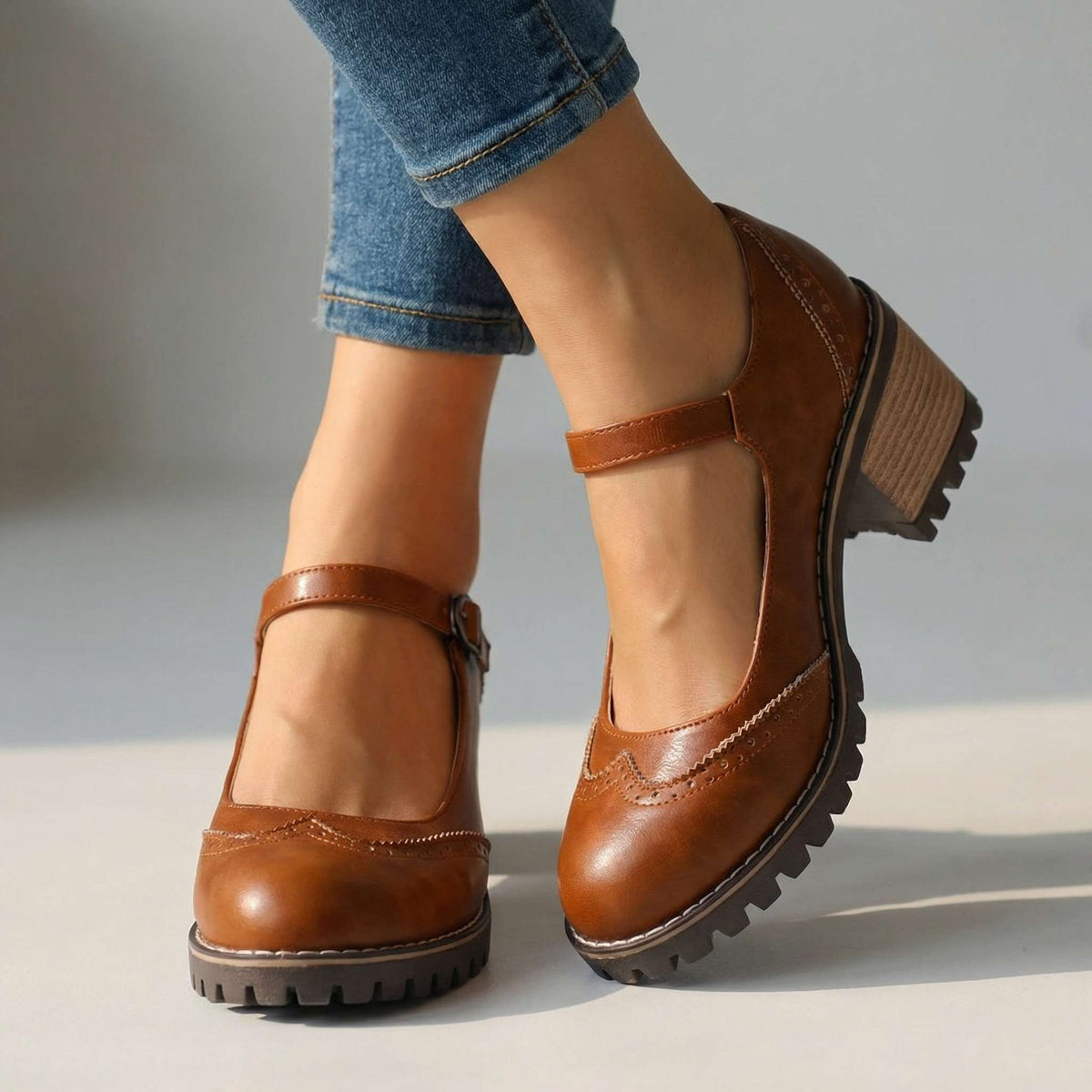 Olympia | Classic Mary Jane Block Heel Shoes