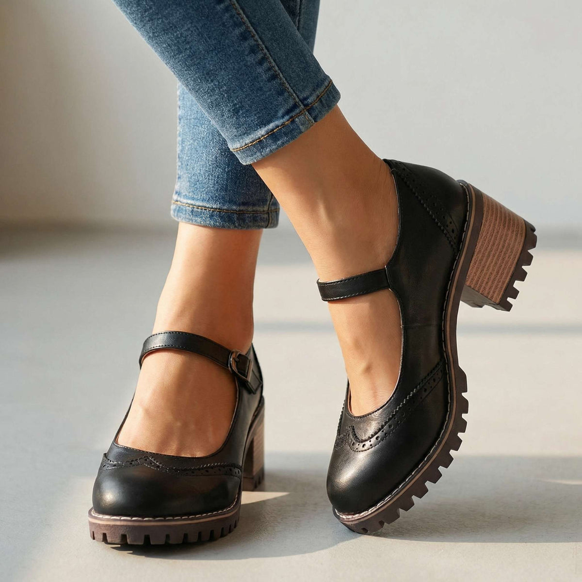 Olympia | Classic Mary Jane Block Heel Shoes
