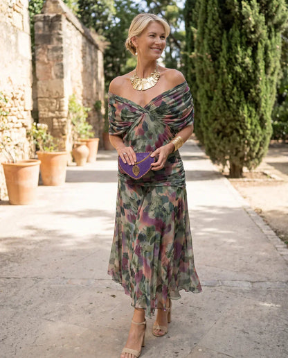 Selvoria | Elegant Draped Maxi Dress