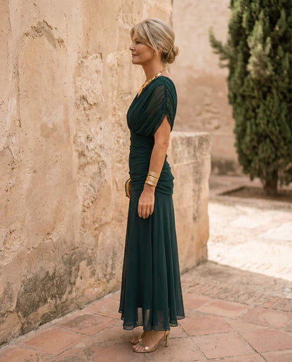 Selvoria | Elegant Draped Maxi Dress