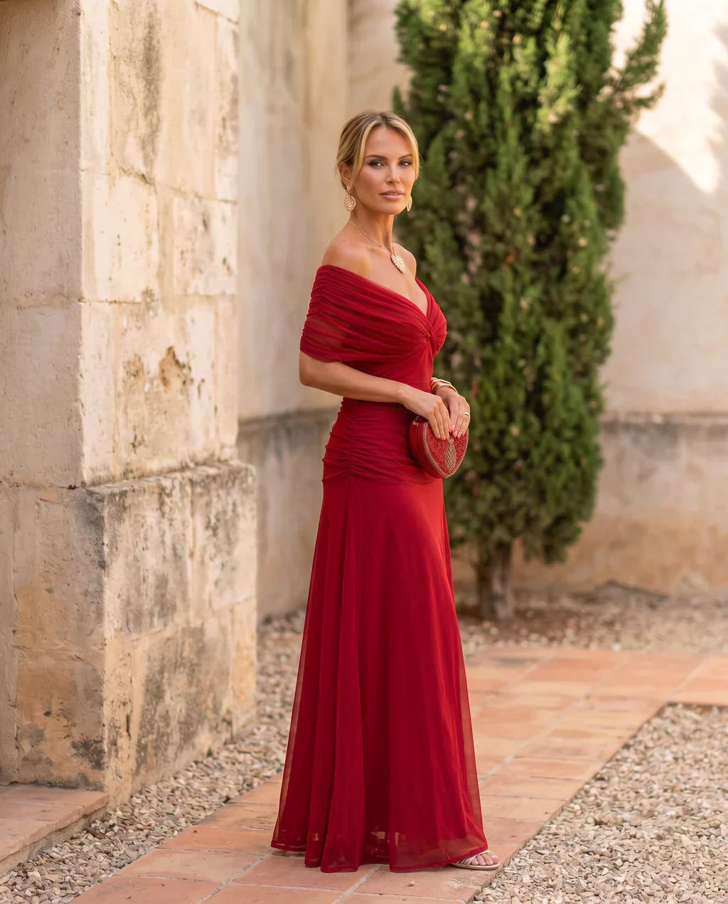 Selvoria | Elegant Draped Maxi Dress