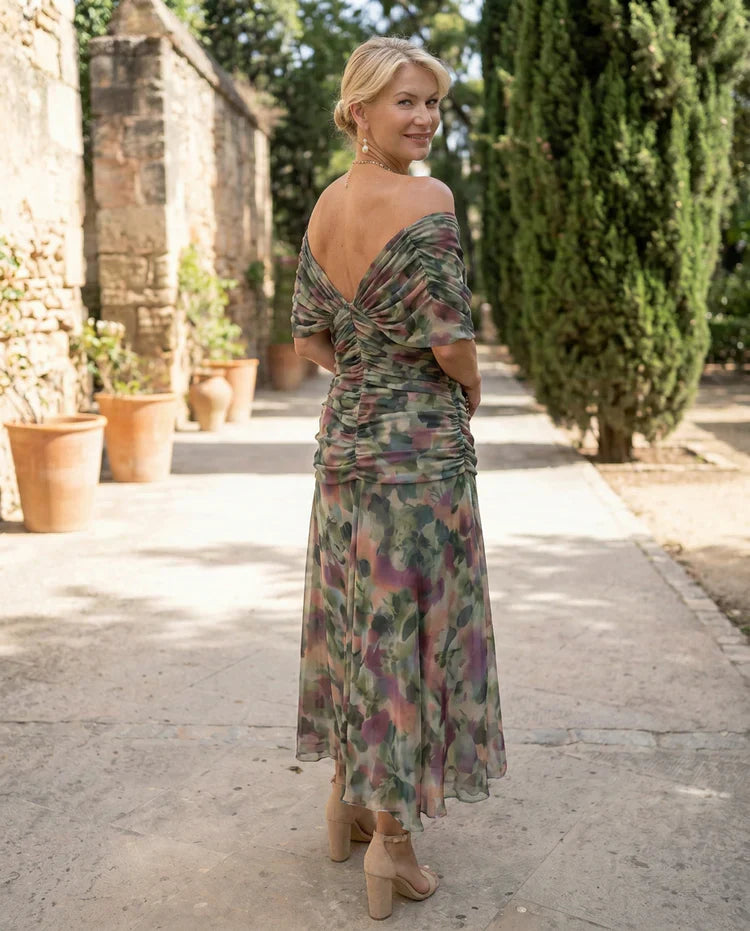 Selvoria | Elegant Draped Maxi Dress