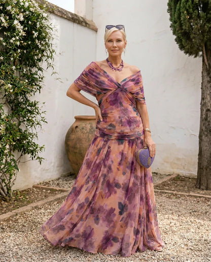 Selvoria | Elegant Draped Maxi Dress