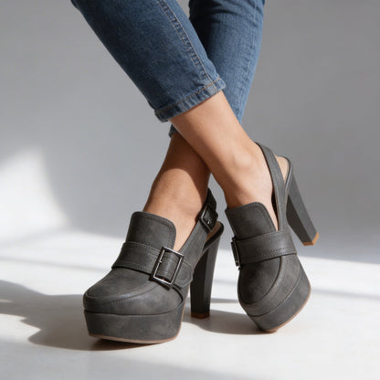 Ashby | Buckled Platform Slingback Heels