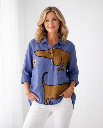 Fenella | Button Front Printed Blouse