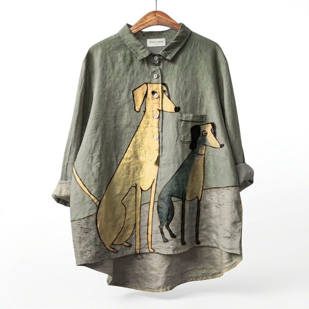 Fenella | Button Front Printed Blouse