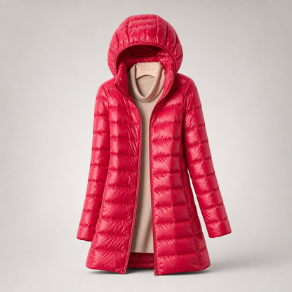 Jorielle | Lightweight Hooded Long Puffer Coat