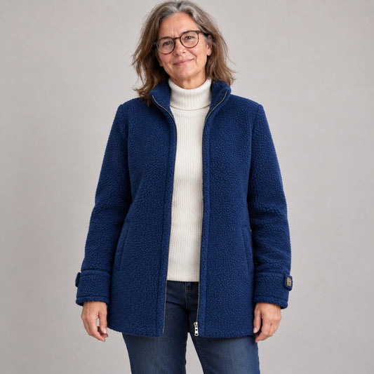 Rhoselle | Plush Fleece Zip Front Jacket