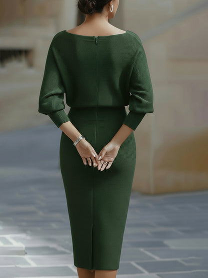 Tamsina | Elegant Textured Bodycon Midi Dress
