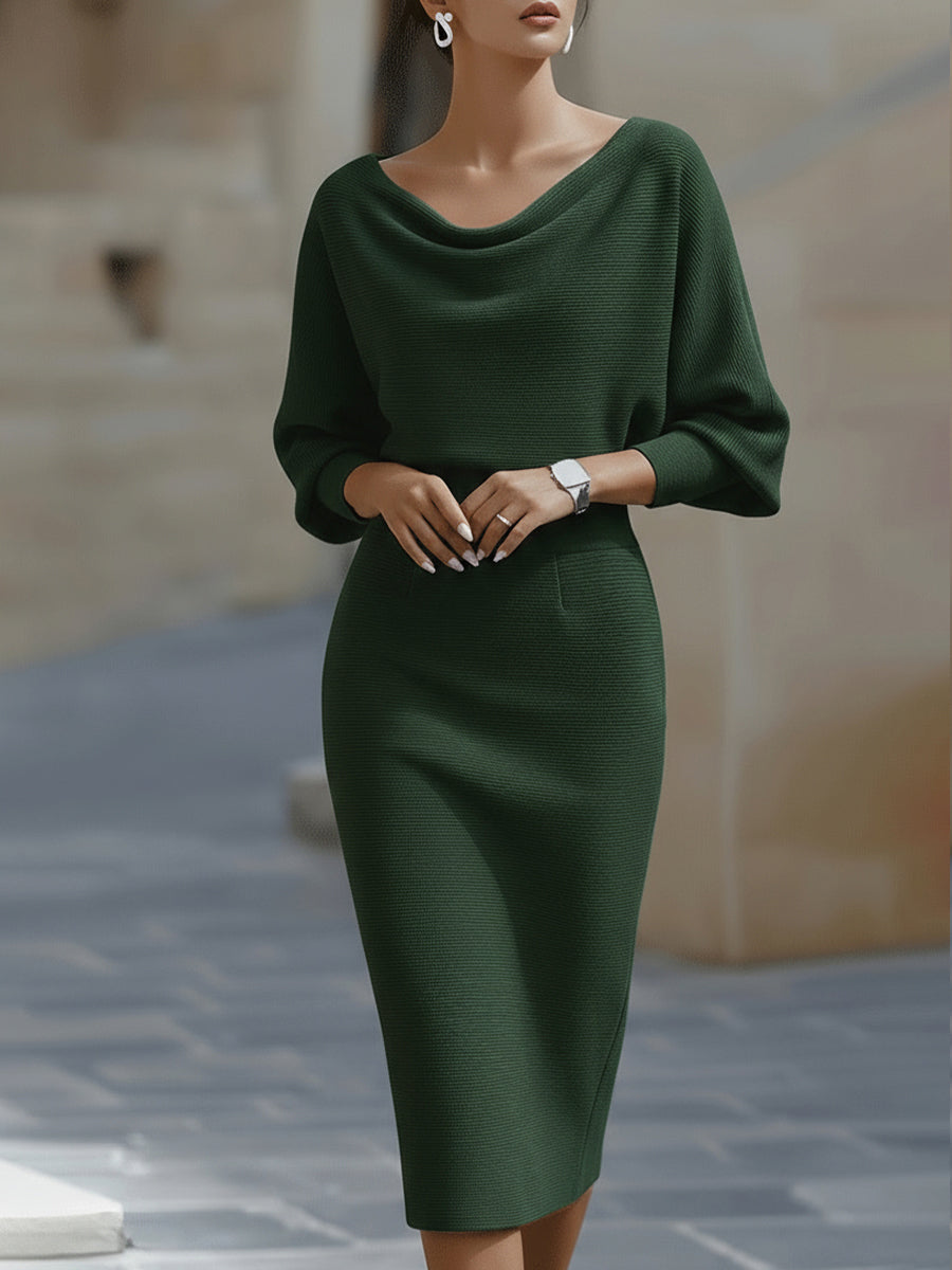 Tamsina | Elegant Textured Bodycon Midi Dress