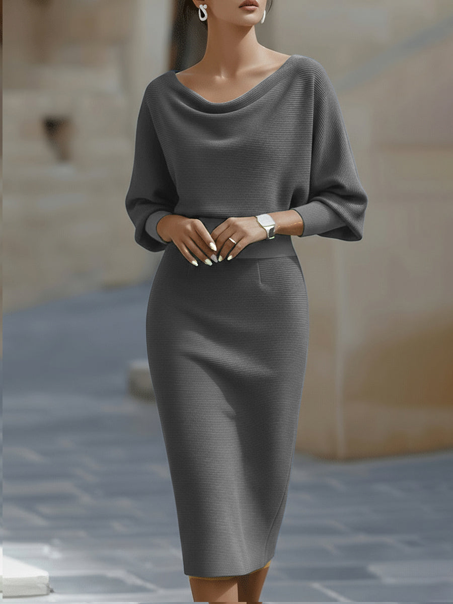Tamsina | Elegant Textured Bodycon Midi Dress
