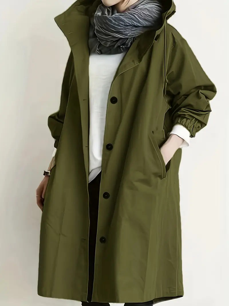 Francine | Button Front Hooded Jacket